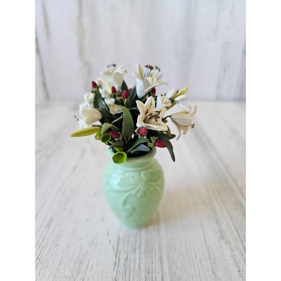 Willitts shades of Jade forget me nots flower bouquet 82042 tulips pot unique mi - Picture 3 of 11